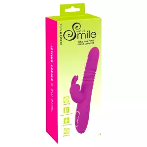 SMILE Rabbit - vibračný masér s prirážaním a rotáciou (ružový)