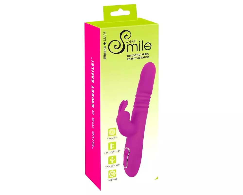 SMILE Rabbit - vibračný masér s prirážaním a rotáciou (ružový) SMILE Rabbit - vibračný masér s prirážaním a rotáciou (ružový)