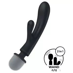 Triple Lover - G-bod a masér vibrátor (strieborný)