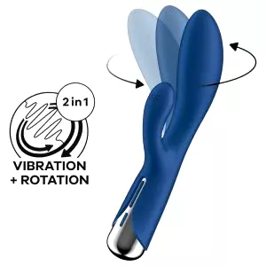 Spinning Rabbit 1 - rotujúci vibrátor s klitorisovým ramenom (modrý)