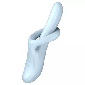 Heat Flex 4 - hrejivý vibrátor s ramienkom na klitoris (strieborný)