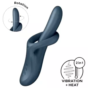 Heat Flex 4 - ohrievací vibrátor s klitorisom (šedý)