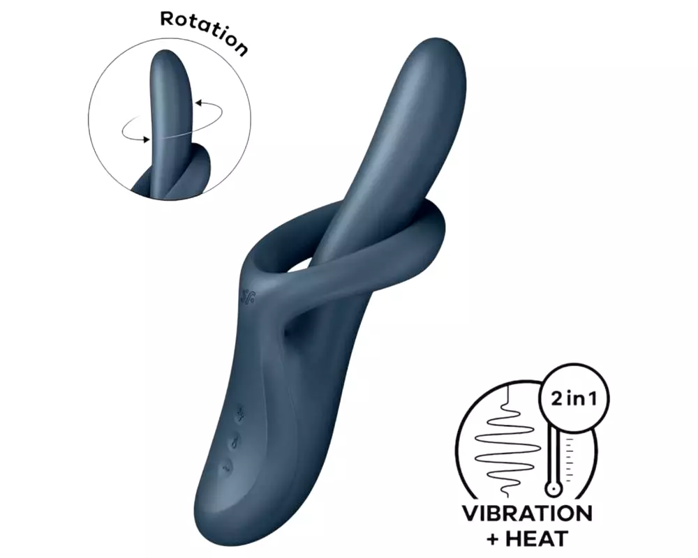 Heat Flex 4 - ohrievací vibrátor s klitorisom (šedý) Heat Flex 4 - ohrievací vibrátor s klitorisom (šedý)