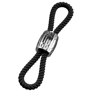 Heavy Rope - nastaviteľný krúžok na penis a semenníky (čierny)