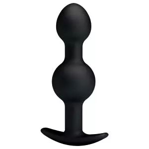 Vnútorný anál dildo s guličkami (čierne)