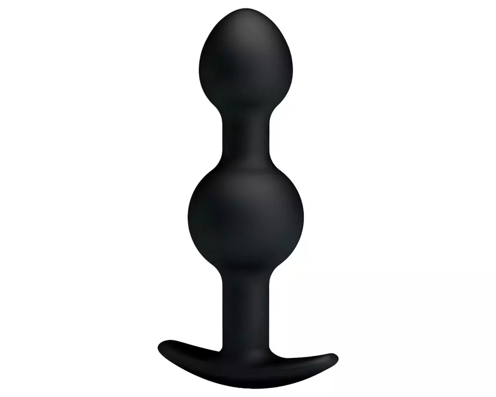 Vnútorný anál dildo s guličkami (čierne) Vnútorný anál dildo s guličkami (čierne)