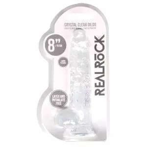 Priehľadné realistické dildo - priehľadné (19cm)