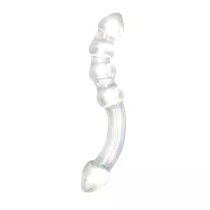 Xena - dvojitý sklenený dildo (priehľadný)