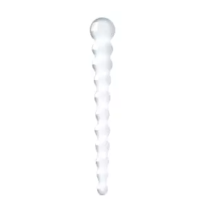 Glass No. 20 - priesvitný sklenený dildo so perličkami