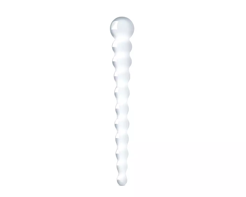 Glass No. 20 - priesvitný sklenený dildo so perličkami Glass No. 20 - priesvitný sklenený dildo so perličkami