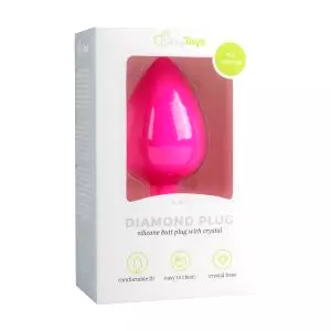 Diamond - análny kolík s bielym kameňom (veľký) - ružový