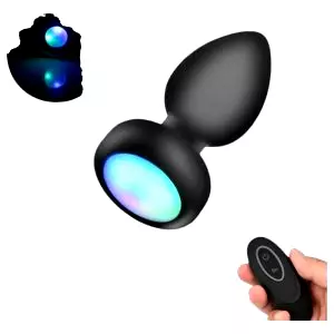žiarivý rádiový análny vibrátor (čierny)