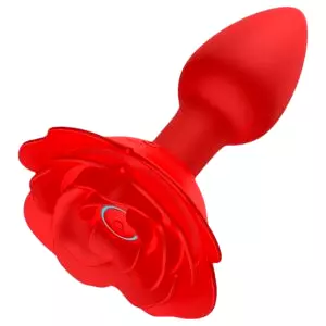 Rose Plug - nabíjací análny vibrátor s diaľkovým ovládaním (červený)