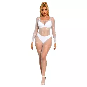 952396 - trblietavý overal s kamienkami - (biela) - S-L