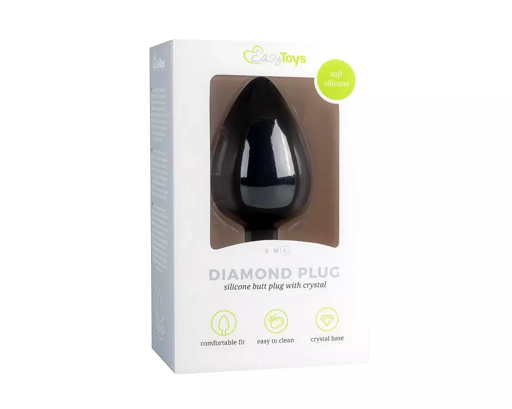 Diamond - čierny análny kolík s bielym kameňom (veľký) Diamond - čierny análny kolík s bielym kameňom (veľký)