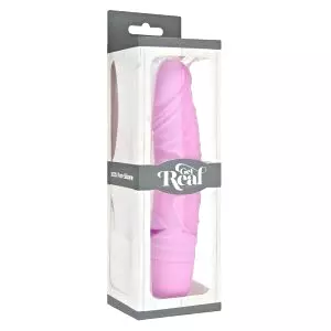 Klasický  realistický silikónový vibrátor (ružový)