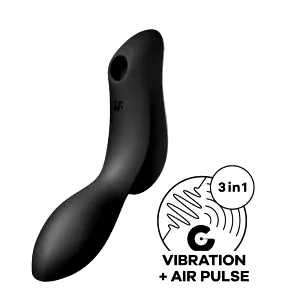 Curvy Trinity 2 - vzduchová vlna 2v1 vibrátor (čierny)