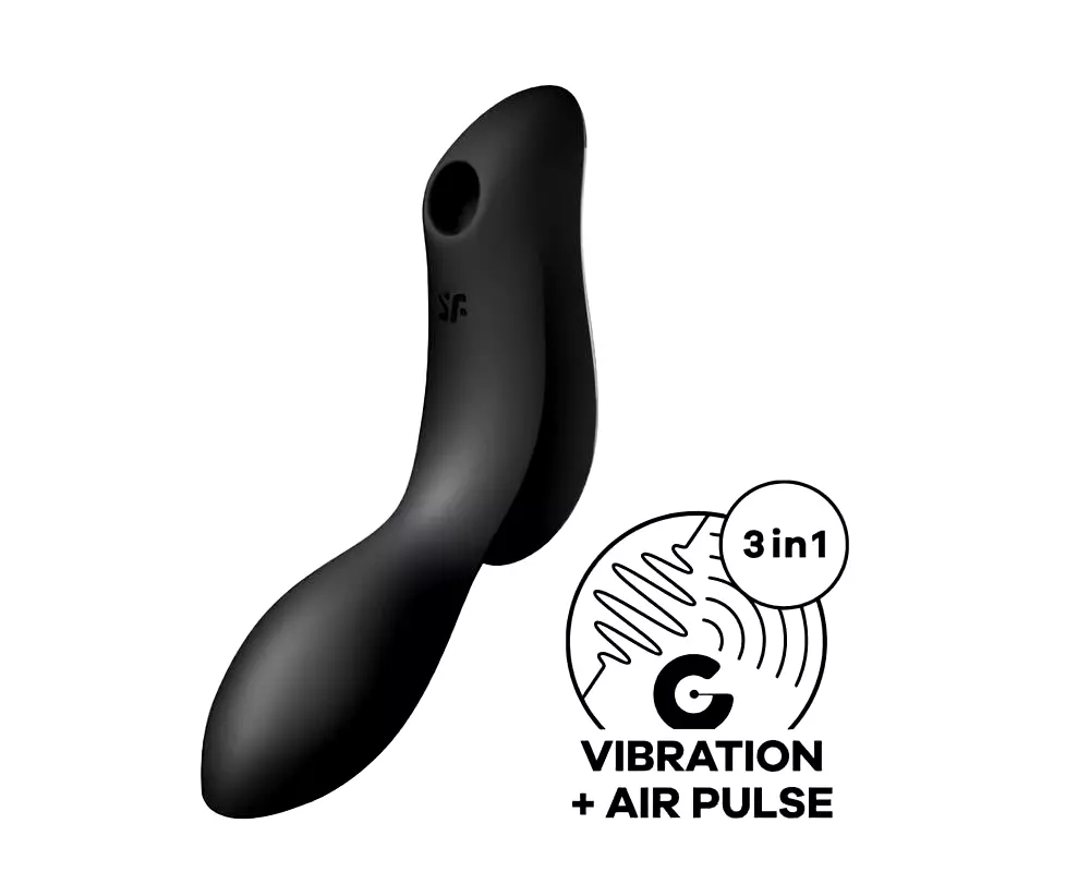 Curvy Trinity 2 - vzduchová vlna 2v1 vibrátor (čierny) Curvy Trinity 2 - vzduchová vlna 2v1 vibrátor (čierny)