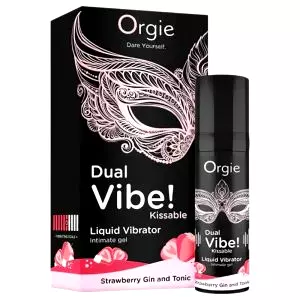 Dual Vibe - unisex tekutý vibrátor - Jahoda - Gin Tonic (15 ml)