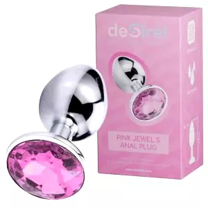 Pink Jewel S - análny kolík (strieborno-ružový)