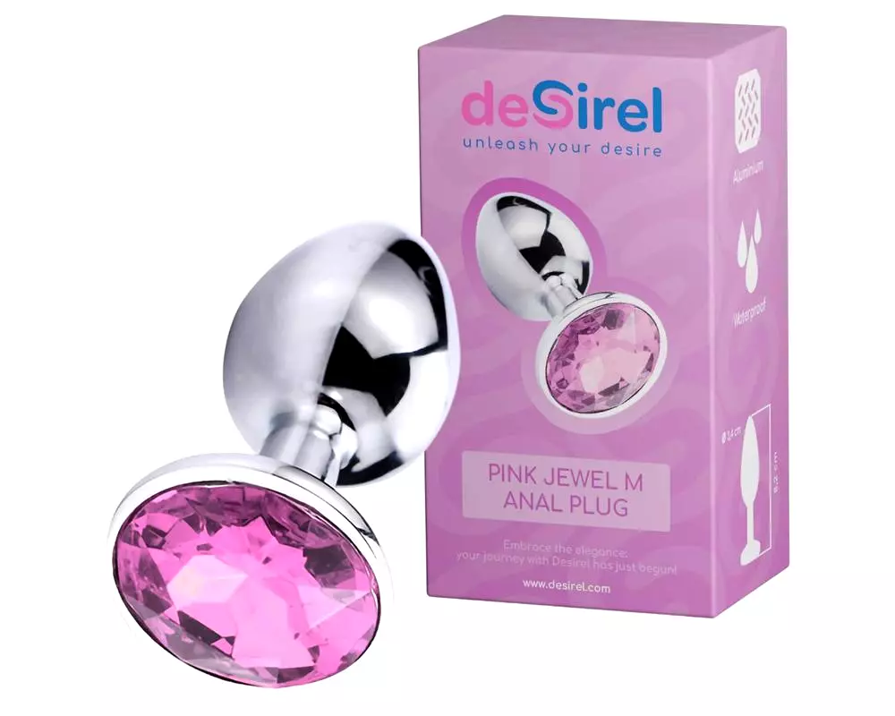 Pink Jewel M - análny šperk (strieborný-ružový) Pink Jewel M - análny šperk (strieborný-ružový)