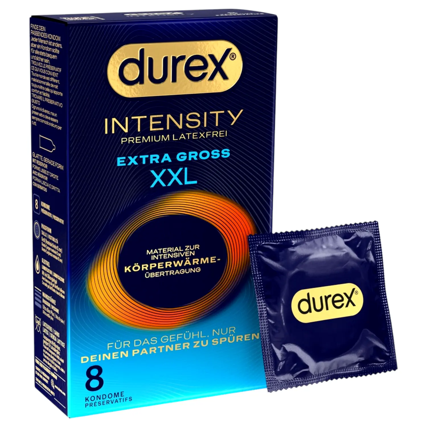 Durex Intensity XXL bezlatexové kondómy (8 ks) Durex Intensity XXL bezlatexové kondómy (8 ks)