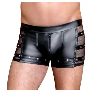 Nitovaný boxer so zipsom (čierny) - L