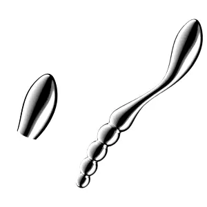 Star Force 1 – oceľové guľôčkové dildo (strieborné)