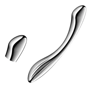 Pure Gravity 1 – vrúbkované oceľové dildo (strieborné)