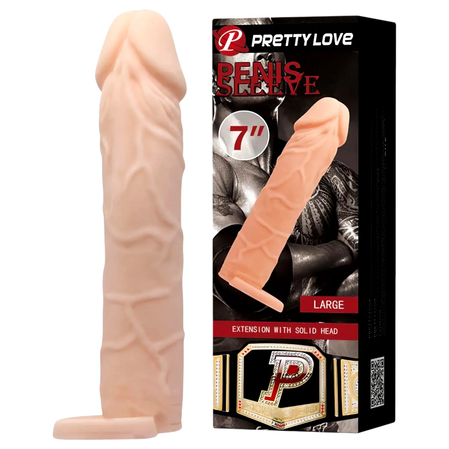 Pretty Love prírodný návlek na penis s krúžkom Pretty Love prírodný návlek na penis s krúžkom