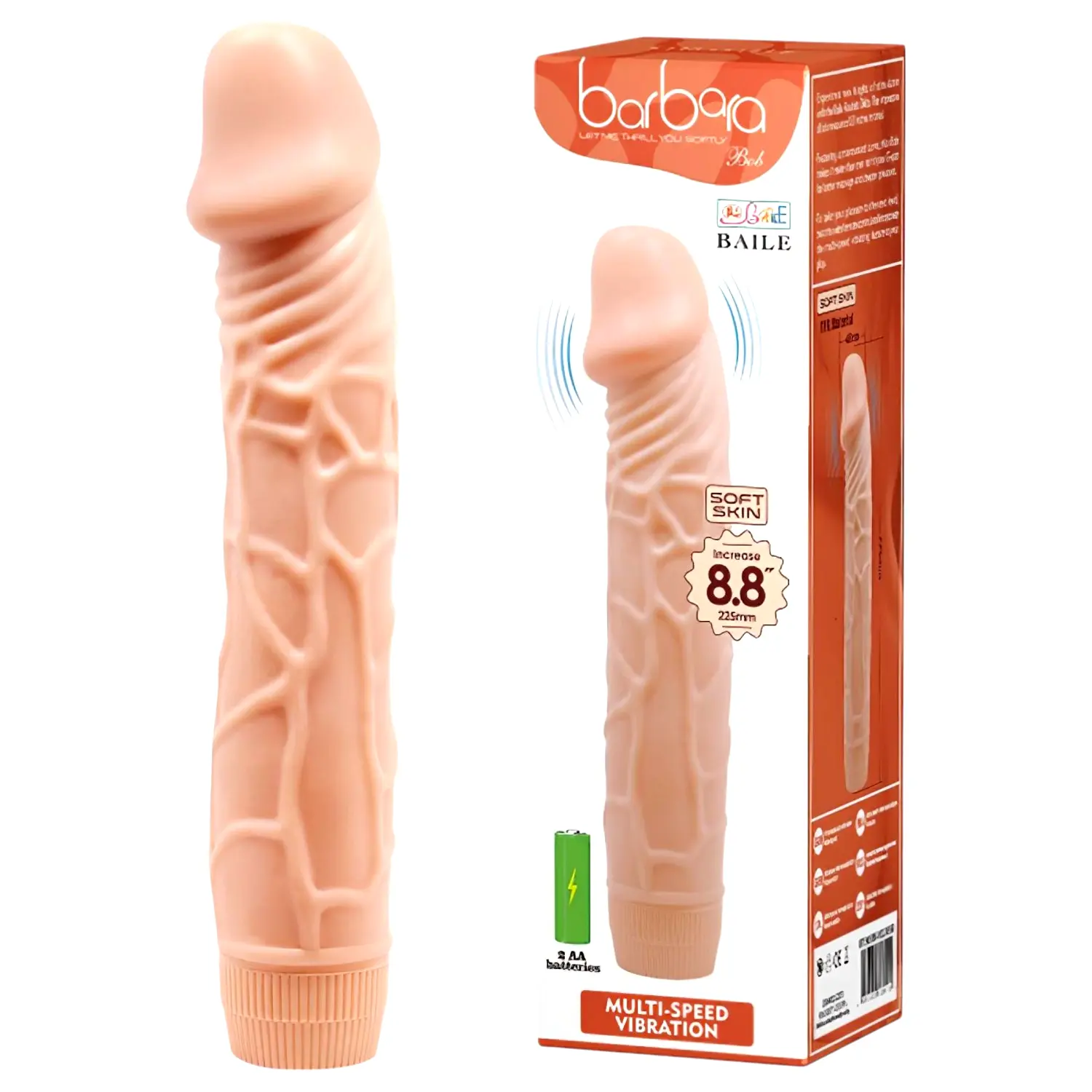 Baile Barbara realistický vibrátor 22 cm (prírodný) Baile Barbara realistický vibrátor 22 cm (prírodný)