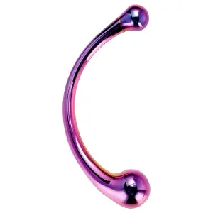 Dreamtoys sklenené masážne dildo (metalická farba)