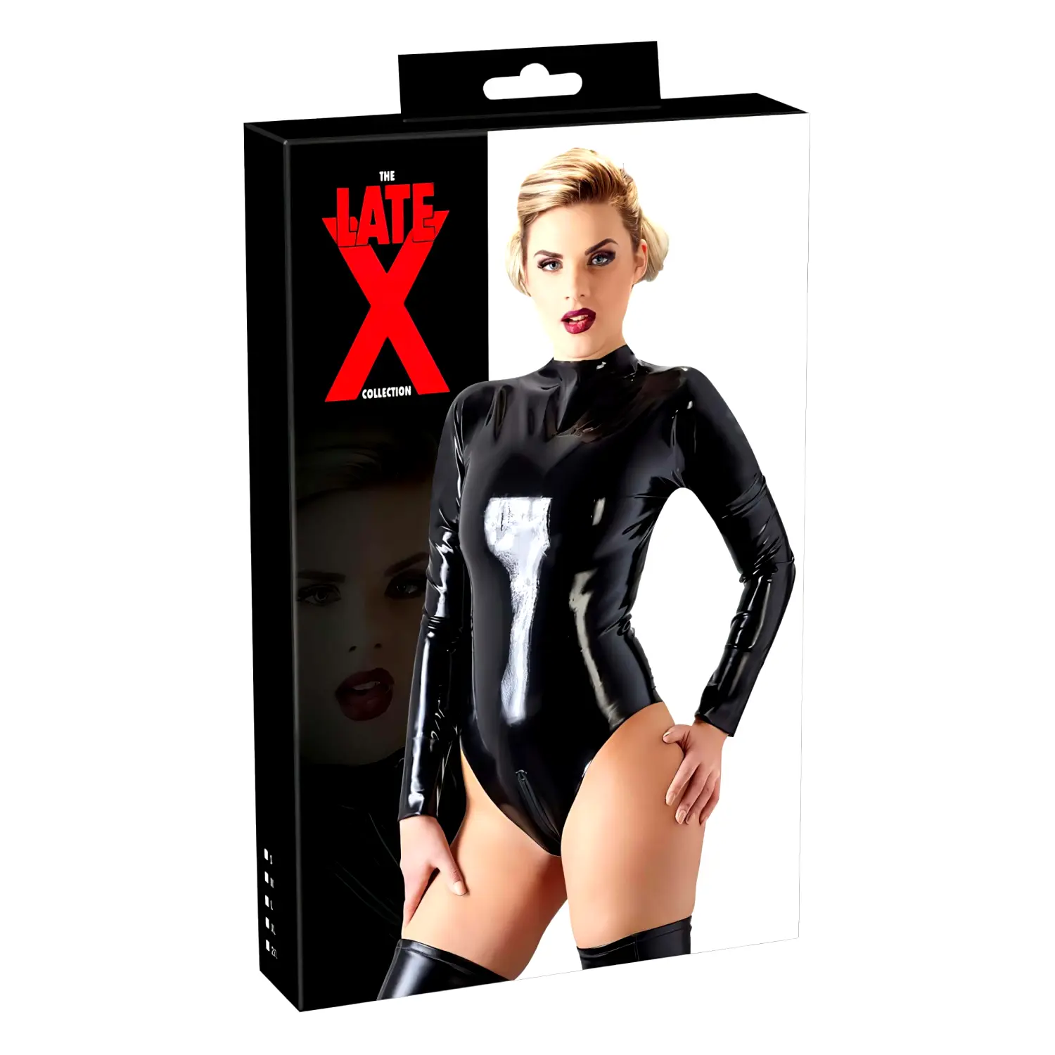 LATEX - dámsky body s dlhým rukávom (čierny) - L LATEX - dámsky body s dlhým rukávom (čierny) - L