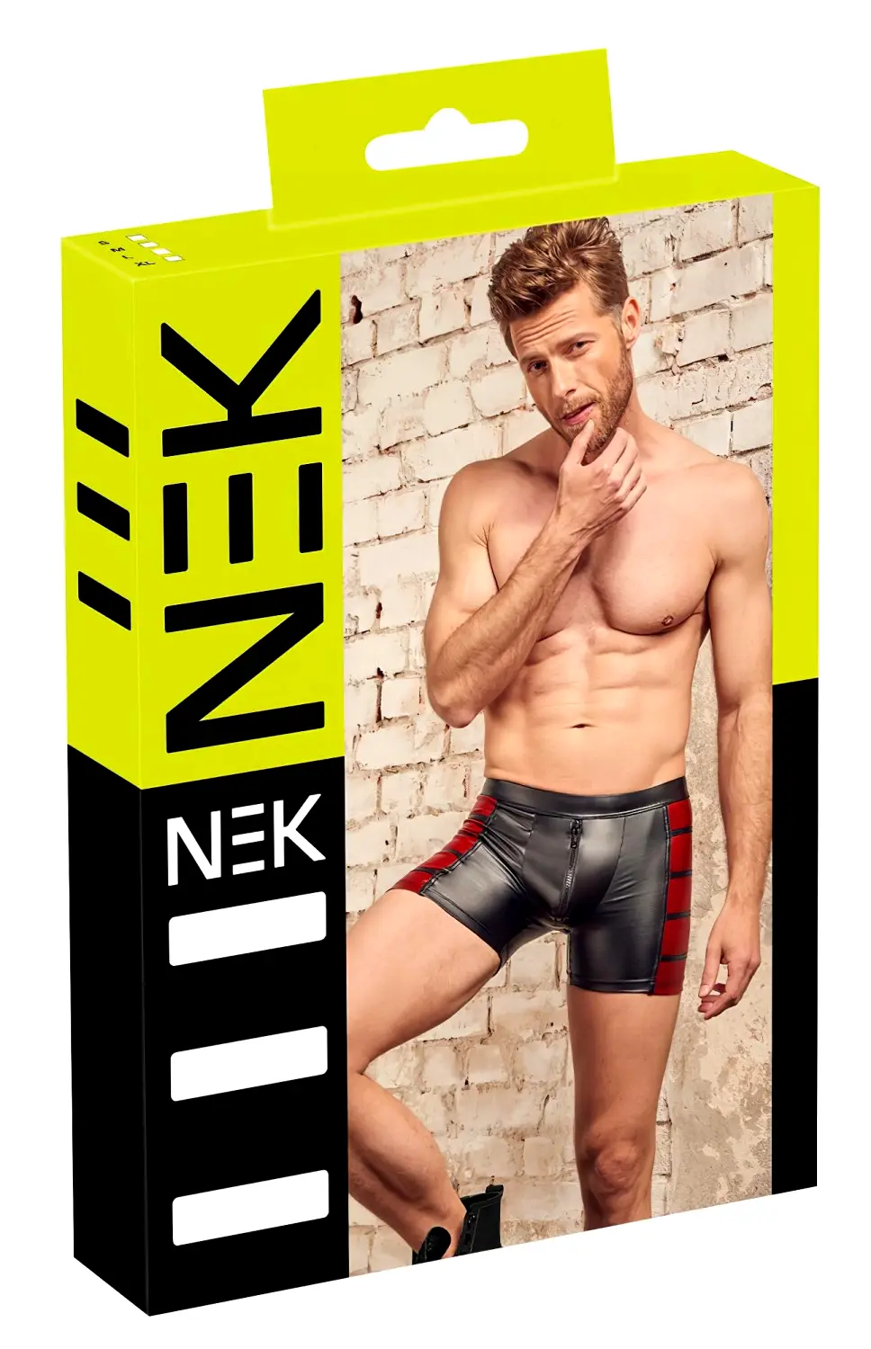 Boxerky s červenými vsadkami a zipsom (čierne) - XL Boxerky s červenými vsadkami a zipsom (čierne) - XL