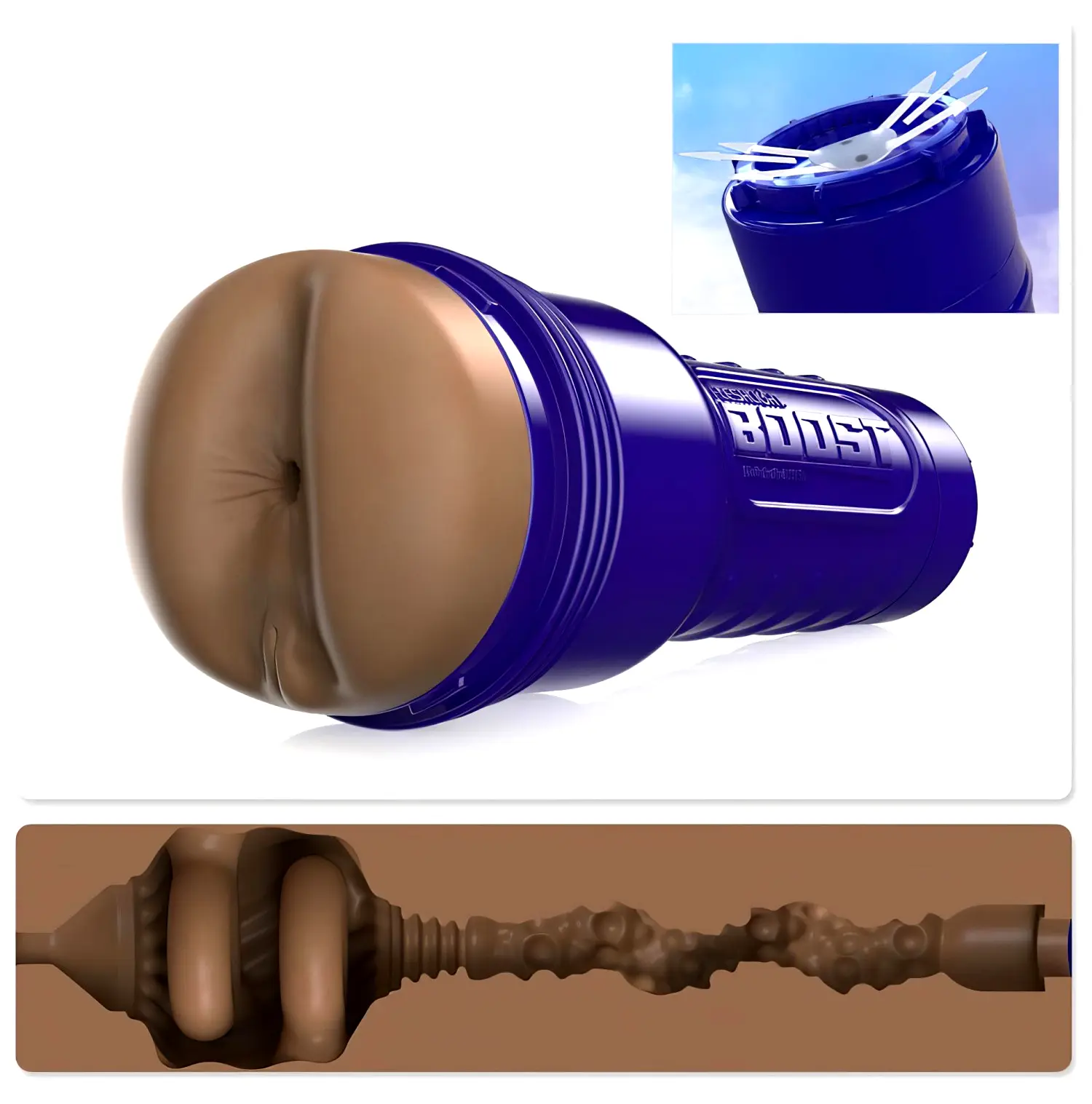Boost Blast - realistický anál masturbátor (hnedý) Boost Blast - realistický anál masturbátor (hnedý)
