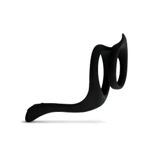 Pleasure Ring - pružný krúžok na penis a semenníky (čierny)