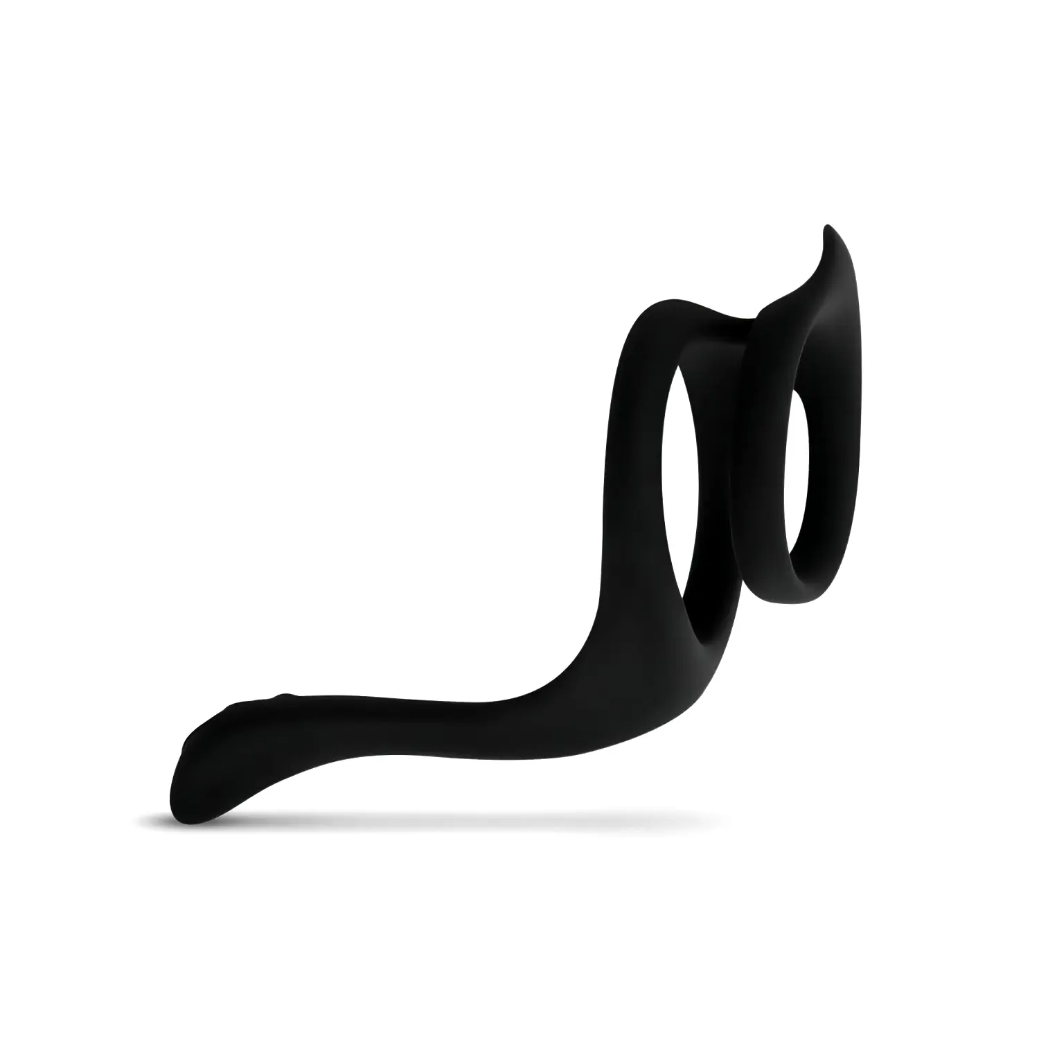 Pleasure Ring - pružný krúžok na penis a semenníky (čierny) Pleasure Ring - pružný krúžok na penis a semenníky (čierny)