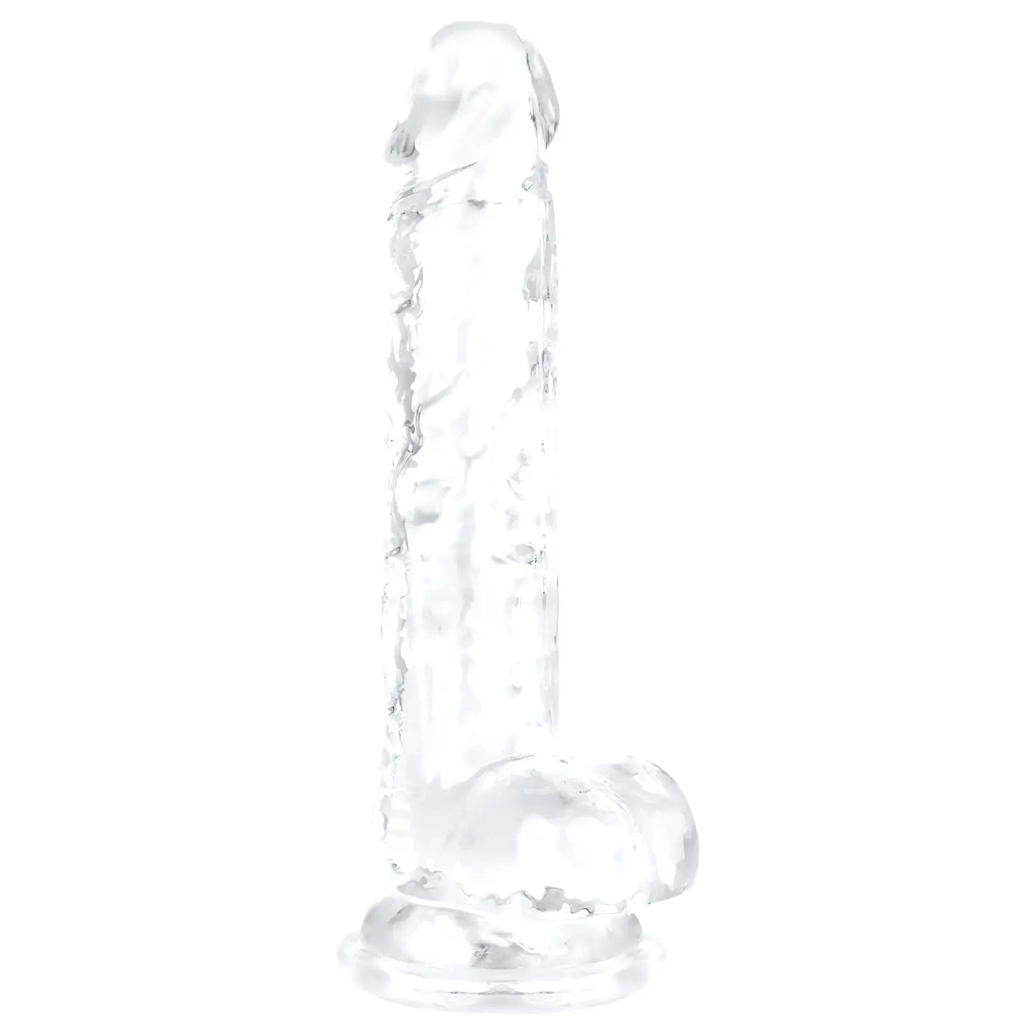 Dildó s varlatmi - 17cm (priehľadný) Dildó s varlatmi - 17cm (priehľadný)