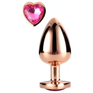 Gleaming Love - hliníkový kolík srdcový kameň - M (ružové zlato)