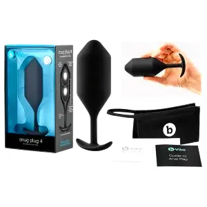 Snug Plug 4 - dvojitý anál plug (257g) - čierny
