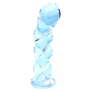 Clarity sklenené dildo s pleteným vzorom (priehľadné)