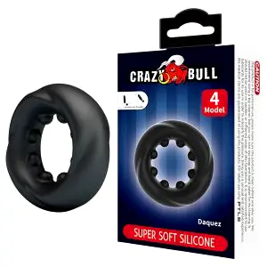 Crazy Bull stimulačný krúžok na penis (čierny)