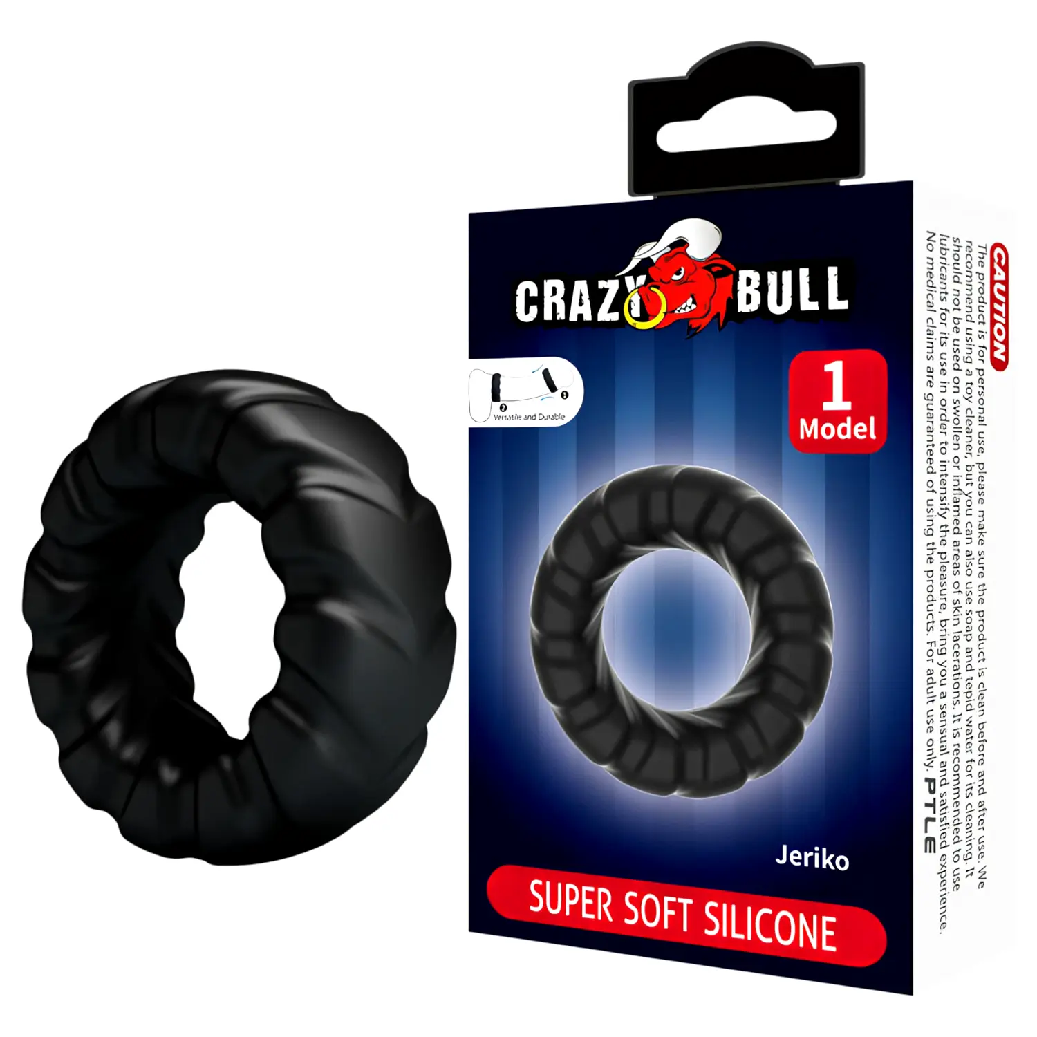 Crazy Bull extra silný krúžok na penis (čierny) Crazy Bull extra silný krúžok na penis (čierny)
