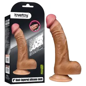 Realistický zahnutý dildo - 20 cm - telová farba