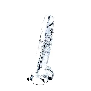 Flawless Clear - prísavkový dildo - 19cm (priehľadný)