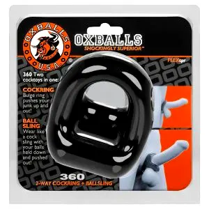 OXBALLS krúžok na penis a semenníky (čierny)