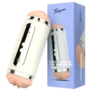 Hlasom ovládaný ústny a vaginálny masturbátor (biely)