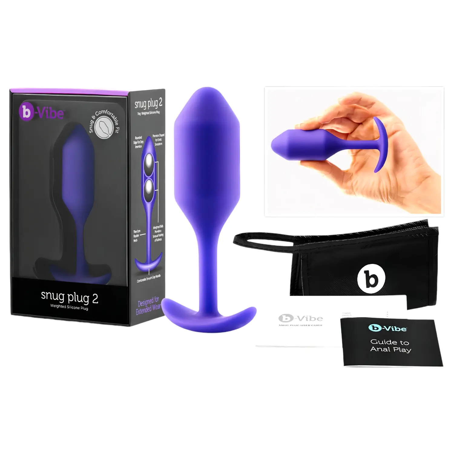 Snug Plug 2 - dvojitá análny kolík (114g) - fialová Snug Plug 2 - dvojitá análny kolík (114g) - fialová