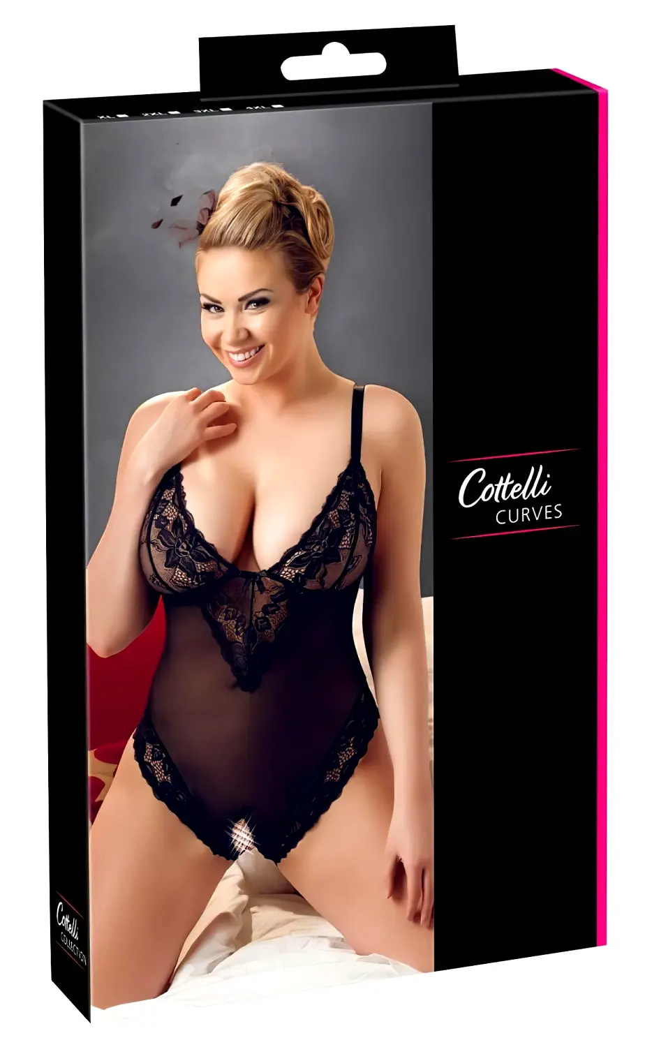 Plus Size - čipkované body (čierne) - XXXXL Plus Size - čipkované body (čierne) - XXXXL