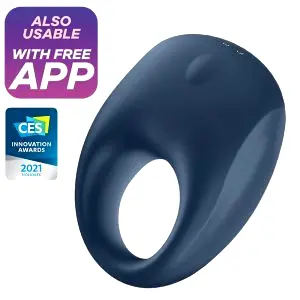 Strong One - inteligentný vibračný krúžok na penis (modrý)